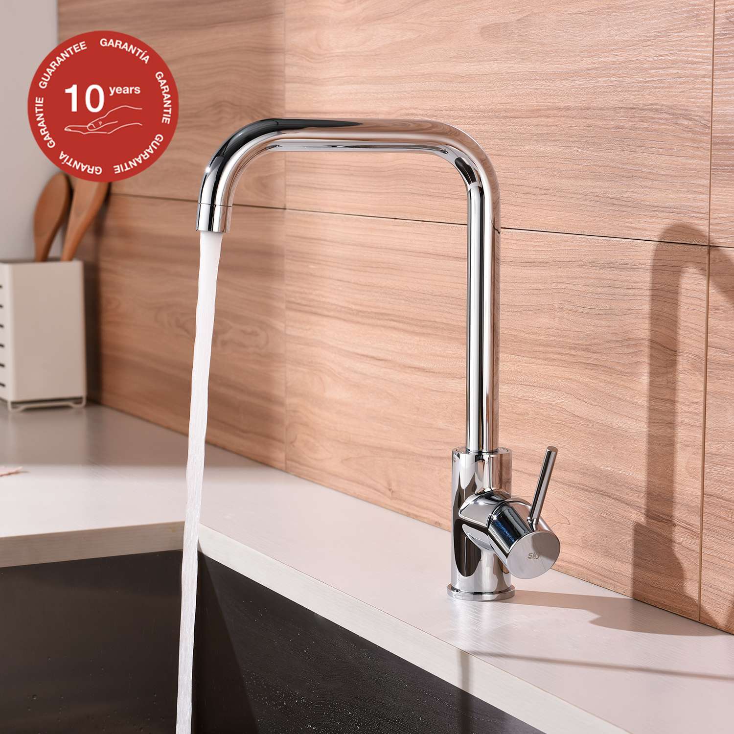 Grifo De Cocina Monomando Ca O Alto Sky Bath Cromo Inox S Serie Comfort Leroy Merlin