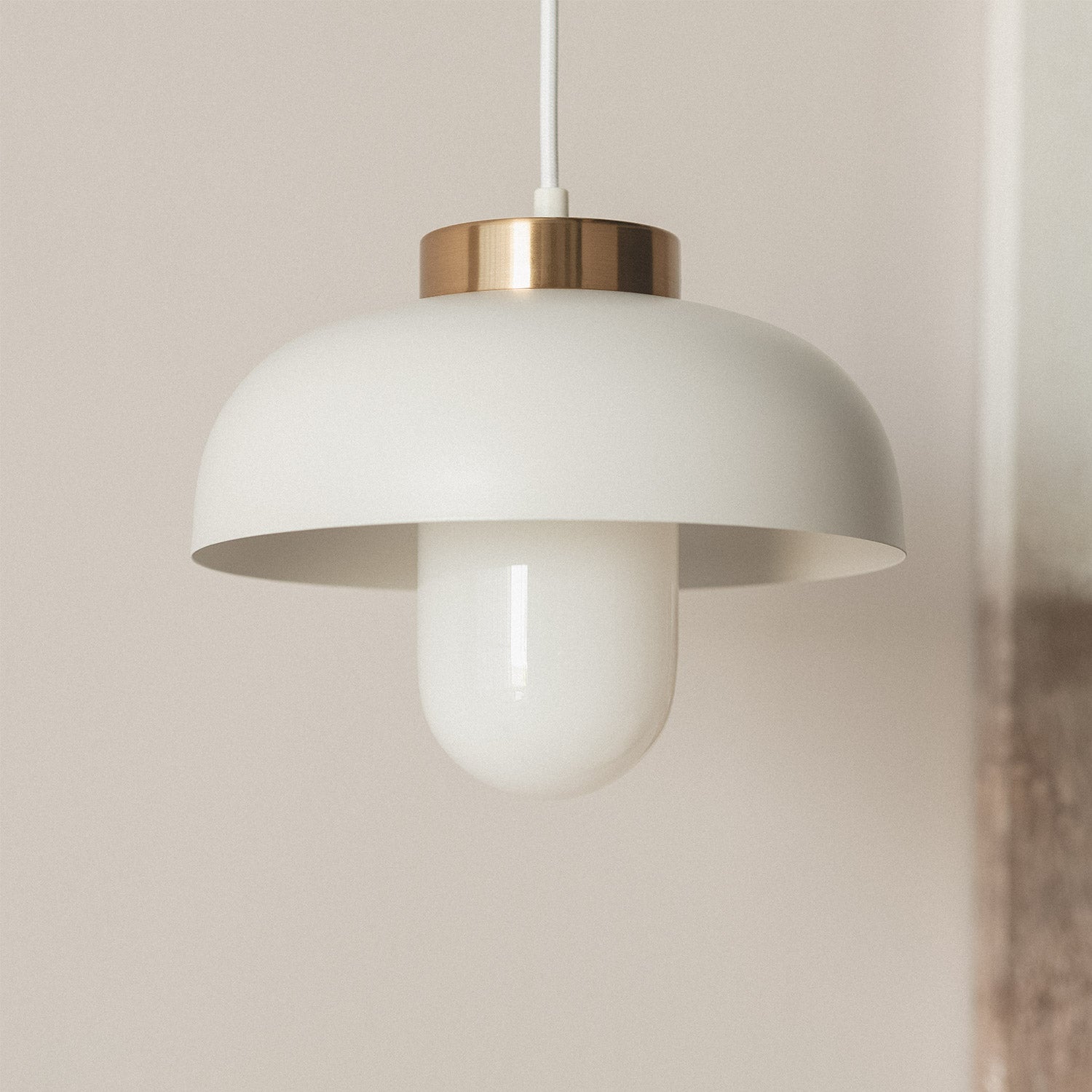 Ledkia - Lámpara Colgante Metal Geri, Blanco, Cristal,Metal, IP20, 0 ...
