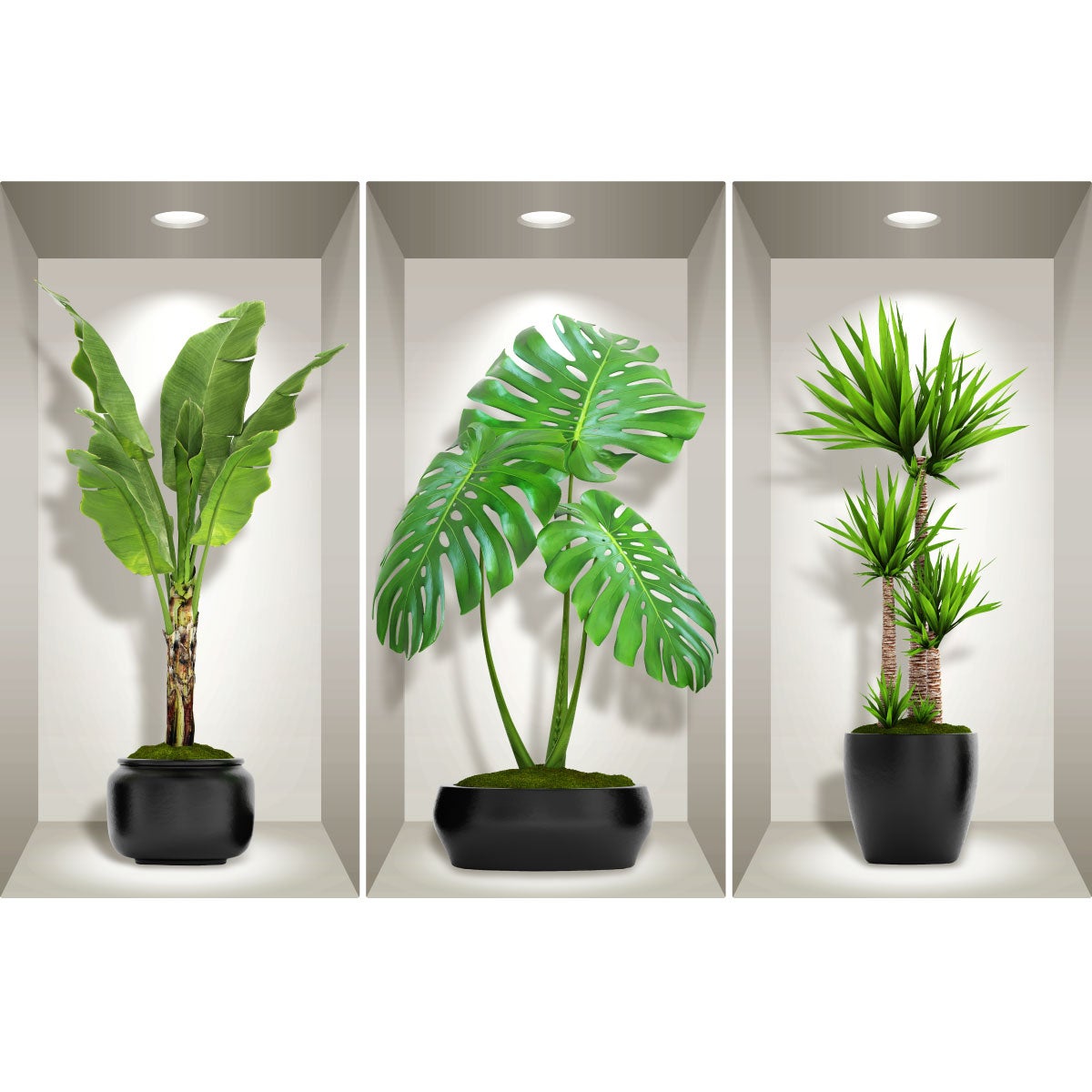 Adesivo 3D lungo piante verdi al coperto - Sticker adesivo - adesivi murali - 80x120cm - 4