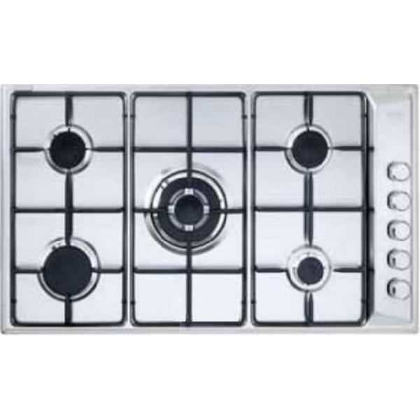 Delonghi Placa De Gas De Acero Inoxidable De 90 Cm Y 5 Fuegos De'longhi Dli 59 Dd Acero Inoxidable, Leroy Merlin