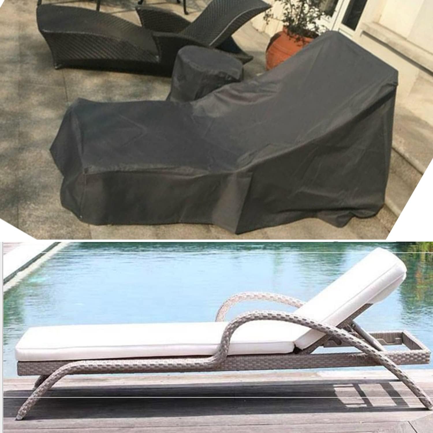 Pokrowiec na krzesło ogrodowe. Tkanina Oxford 210D. Czarny. Tkanina Oxford na meble ogrodowe i balkonowe.