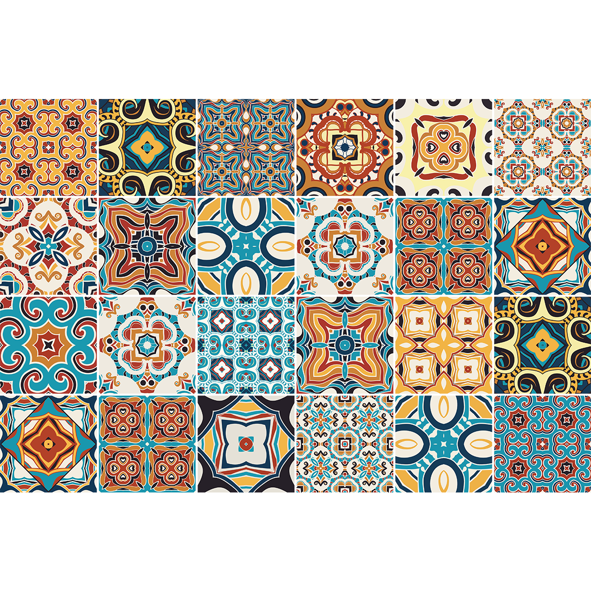 24 adesivi piastrelle azulejos bretina - Sticker adesivo - adesivi murali - 24stickers10x10cm - 2
