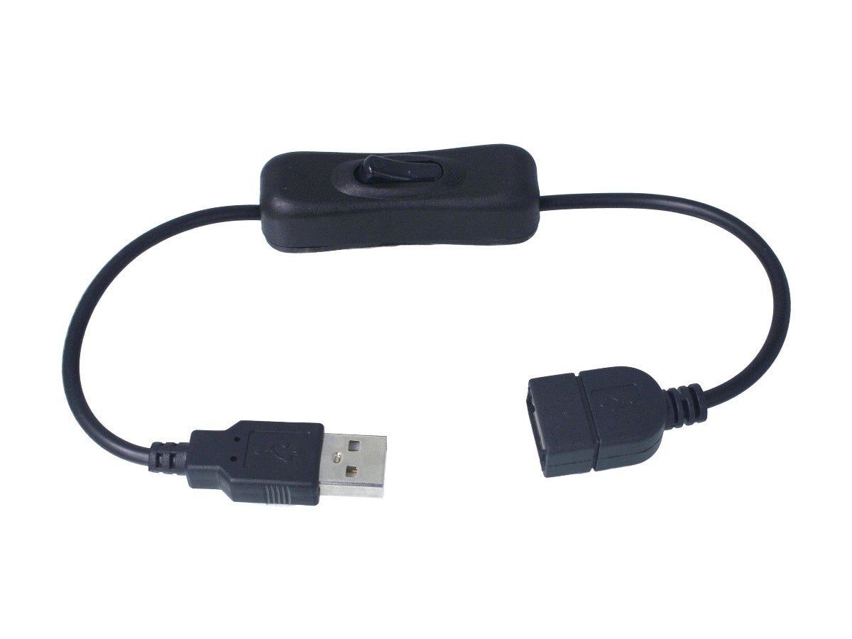 Cavo USB Con Interruttore On/Off – Maschio A Femmina, 28 Cm, 2A, Per Lampade LED, Ventole, Progetti Arduino (Bianco) - 2