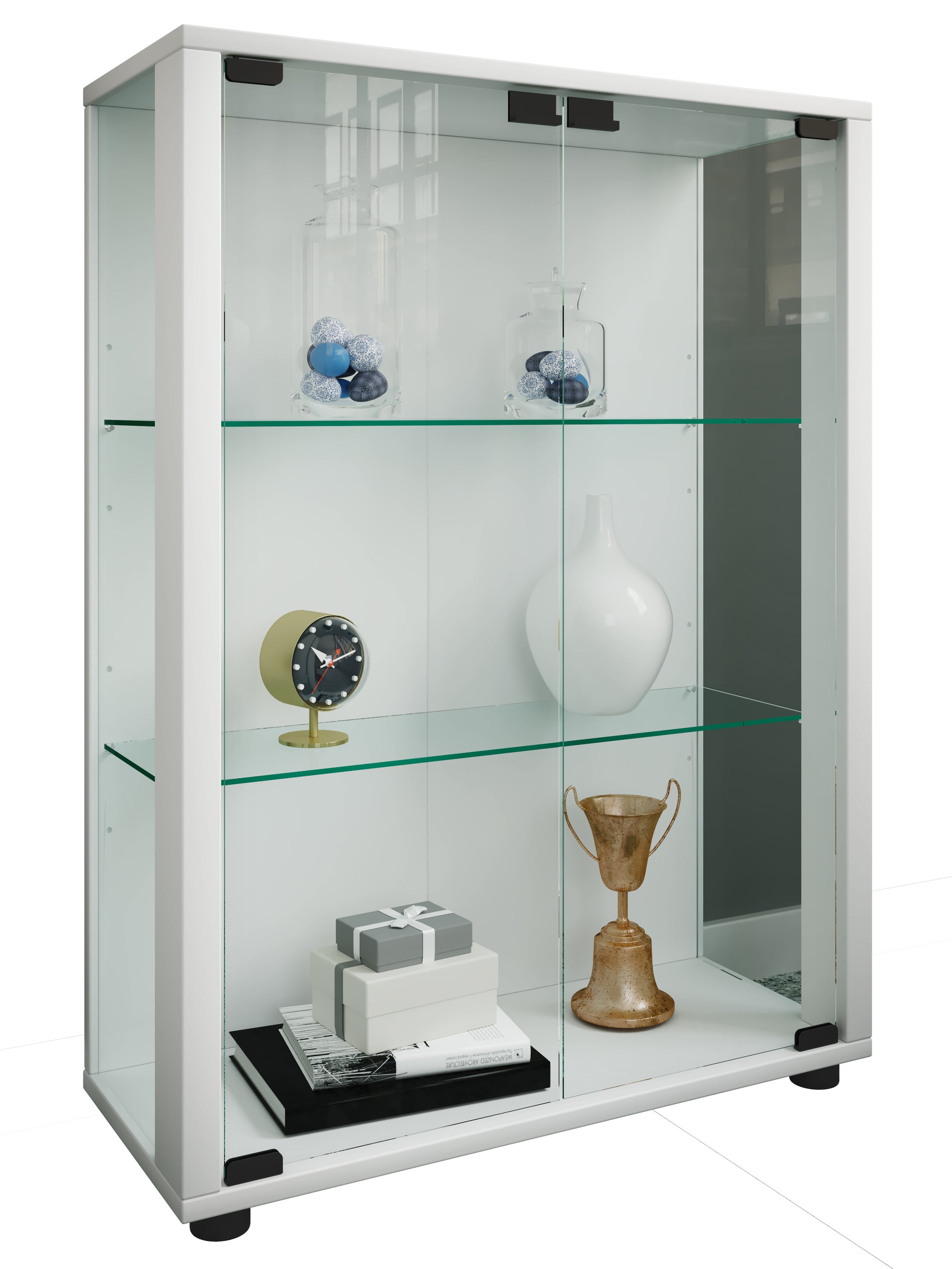 Vitrine en Verre avec Led,Armoire vitrine Pour Collection avec 2 Porte