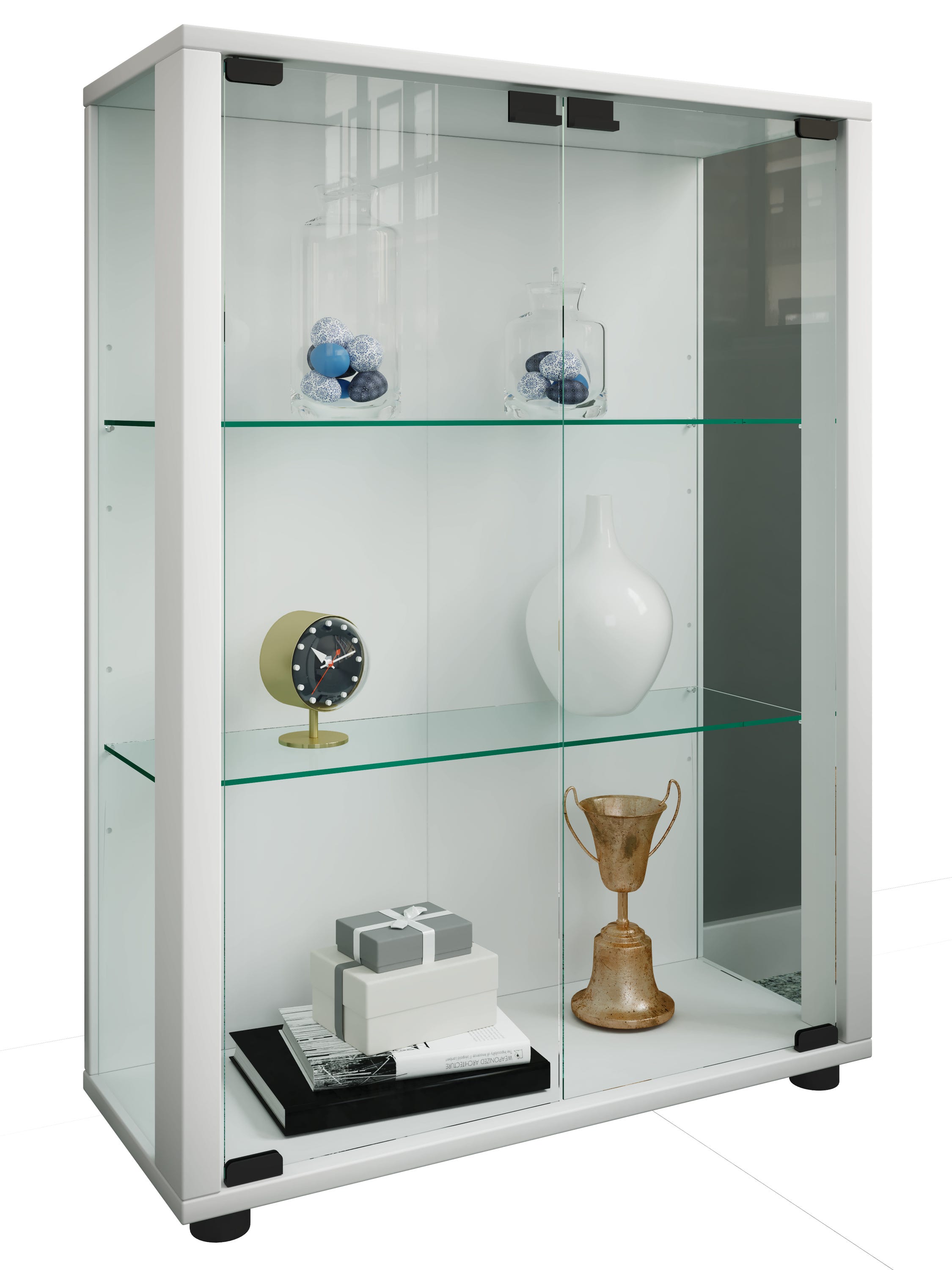 Vitrine en Verre avec Led,Armoire vitrine Pour Collection avec 2 Porte Vitrine en Verre avec Led,Armoire vitrine Pour Collection avec 2 Porte