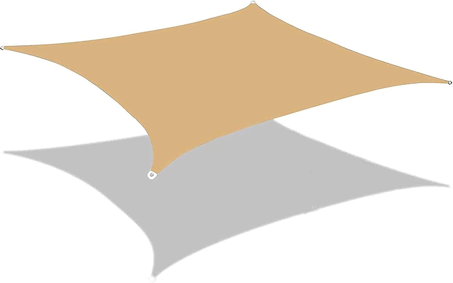 Prostokątny zewnętrzny wodoodporny żagiel przeciwsłoneczny Oxford Fabric 3 x 4 metry (piaskowo-żółty)