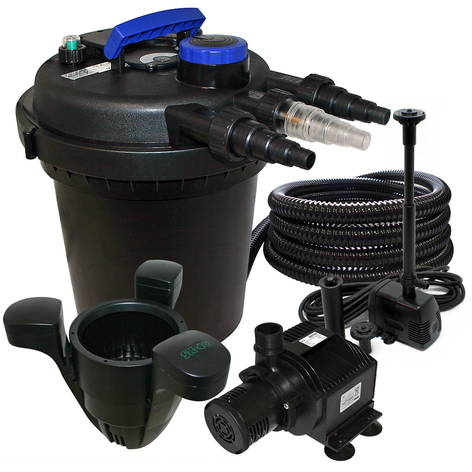 Wiltec Kit complet: CPF-180 Filtre de bassin à pression jusqu’à 6000L ...