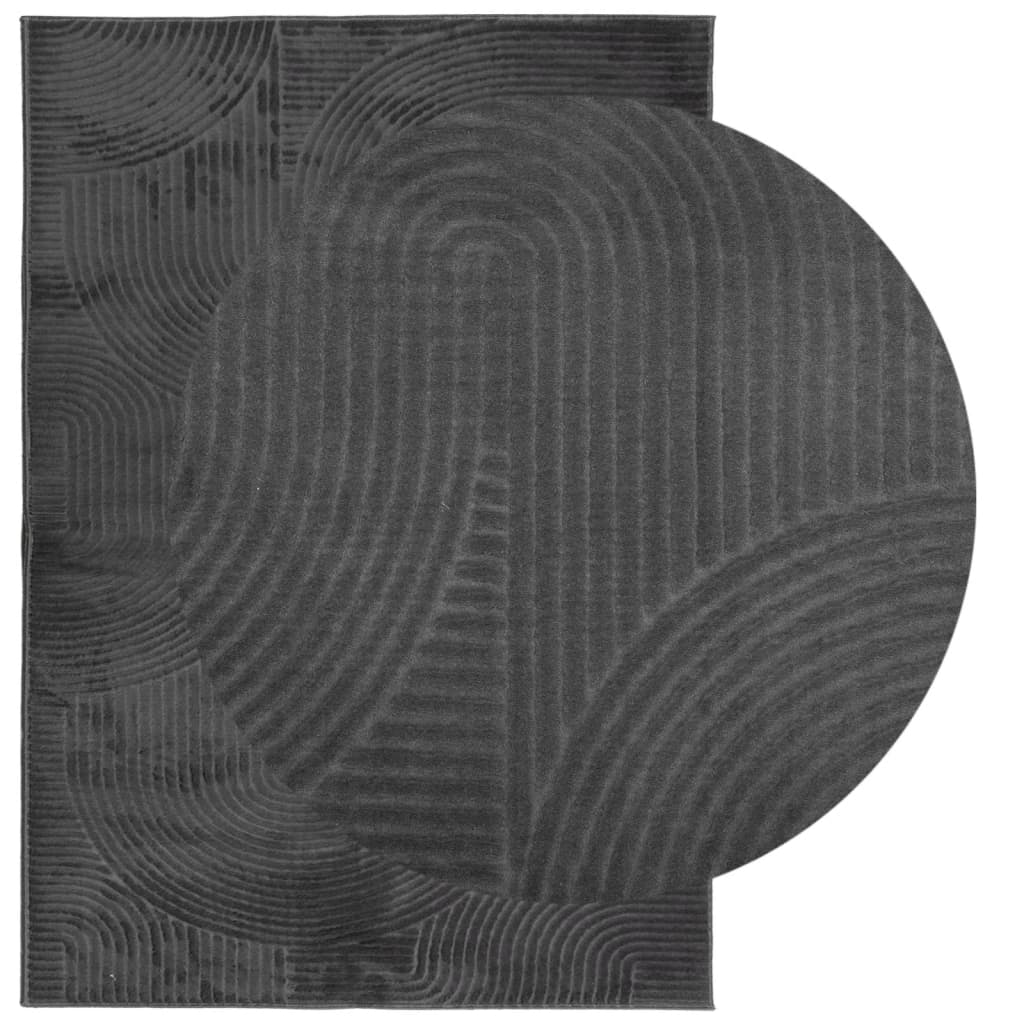 Tapis IZA poils courts style scandinave anthracite 120x170 cm - 3
