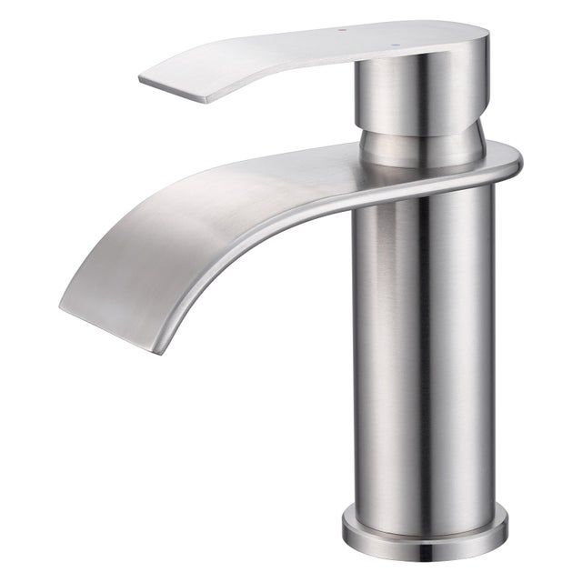 Robinet de Lavabo en cascade Mitigeur salle de bain Mitigeur de lavabo Acier inoxydable robinet de lavabo et vasque brossé