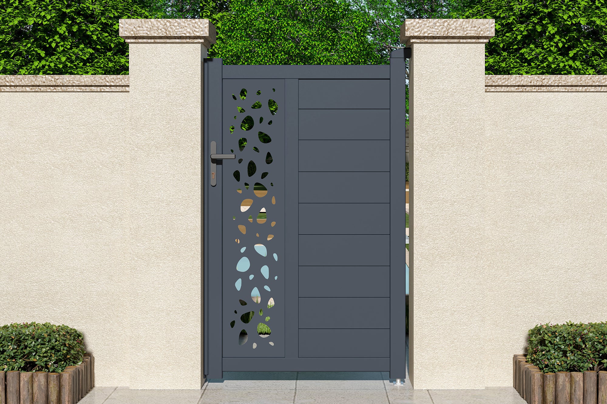 SUNNY 100P160 pacchetto cancello in alluminio grigio + 2 pali - 7