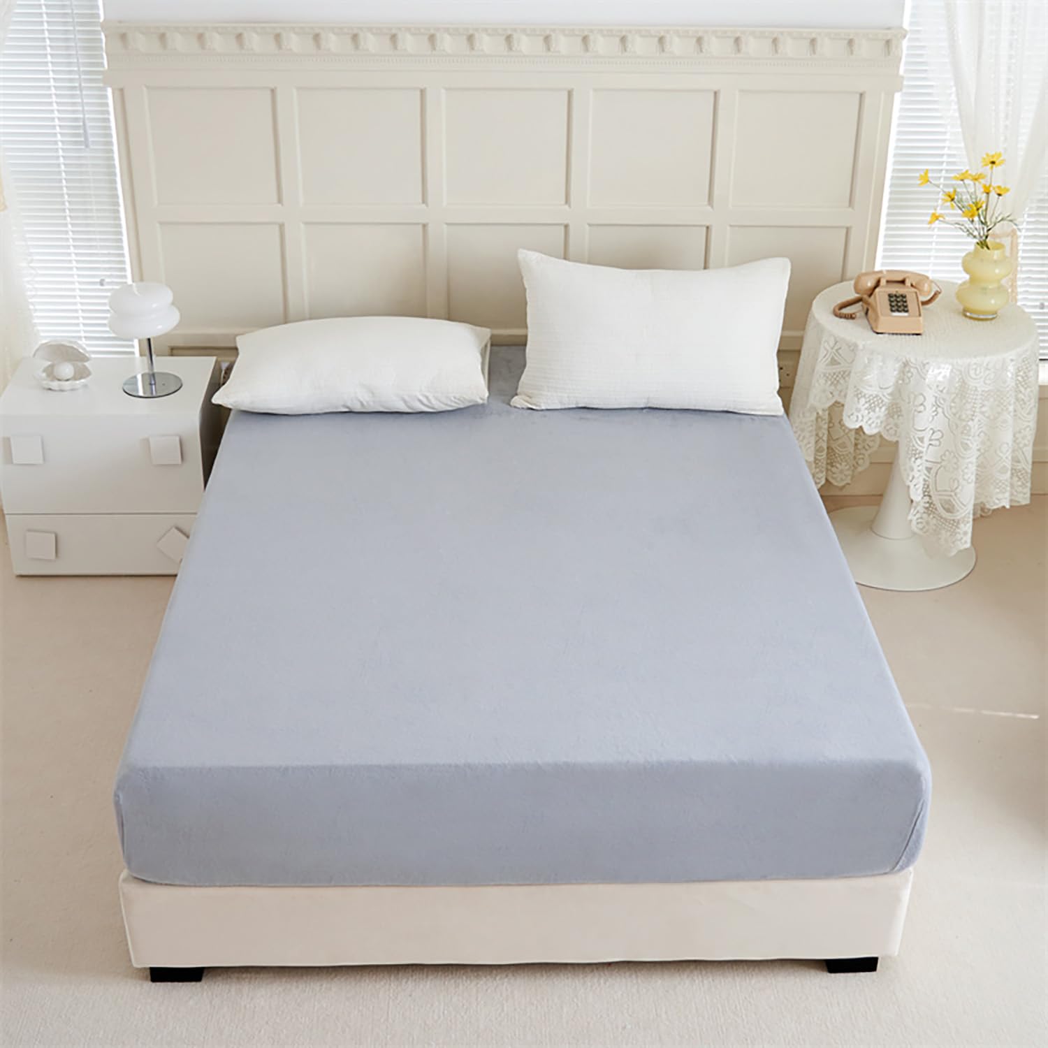 Tienda eurasia – sabana bajera coralina, poliéster transpirable, gris claro, cama 135
