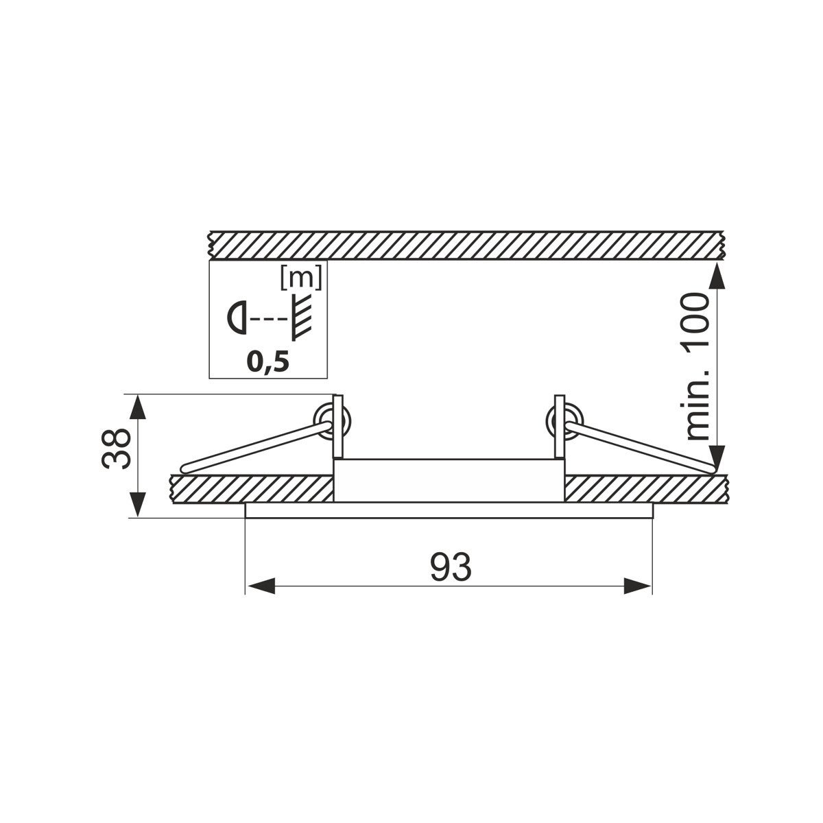 Oprawa sufitowa wpuszczana oczko Tribus czarna 1xGU10x50W okrągła IP20 wym: 3,8 x 9,3 x 9,3 cm aluminium IdeaLED - 2