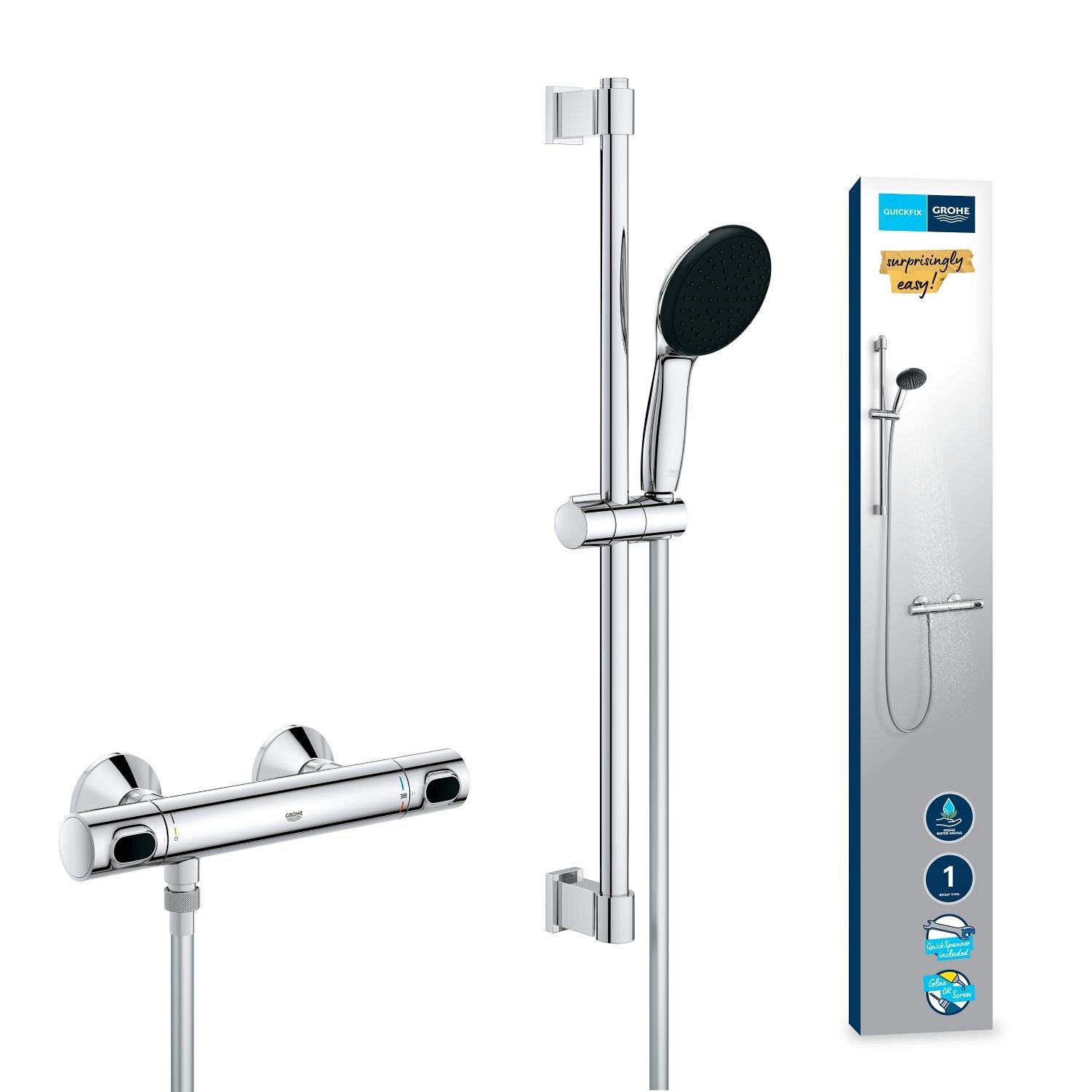 Zestaw prysznicowy GROHE Vitalio Start chromowany termostatyczny EcoJoy