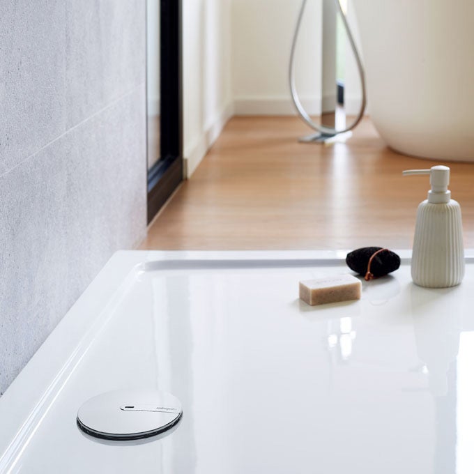 Bonde de receveur de douche sortie horizontale extra-plat WIRQUIN Slim+ D40 dôme ABS - 5