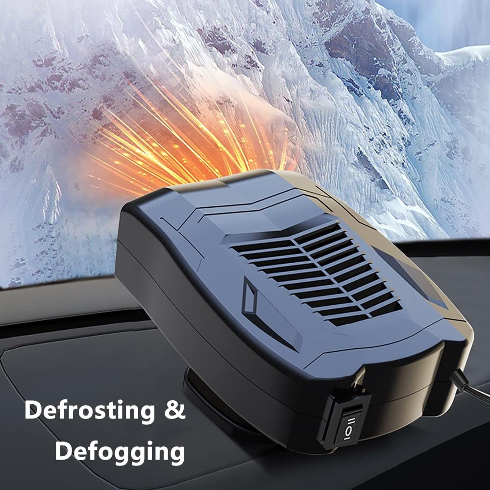 Przenośny ogrzewacz samochodowy, odmrażacz szyby przedniej, odmrażacz szyb, regulowany w zakresie 360°, 12 V - 7