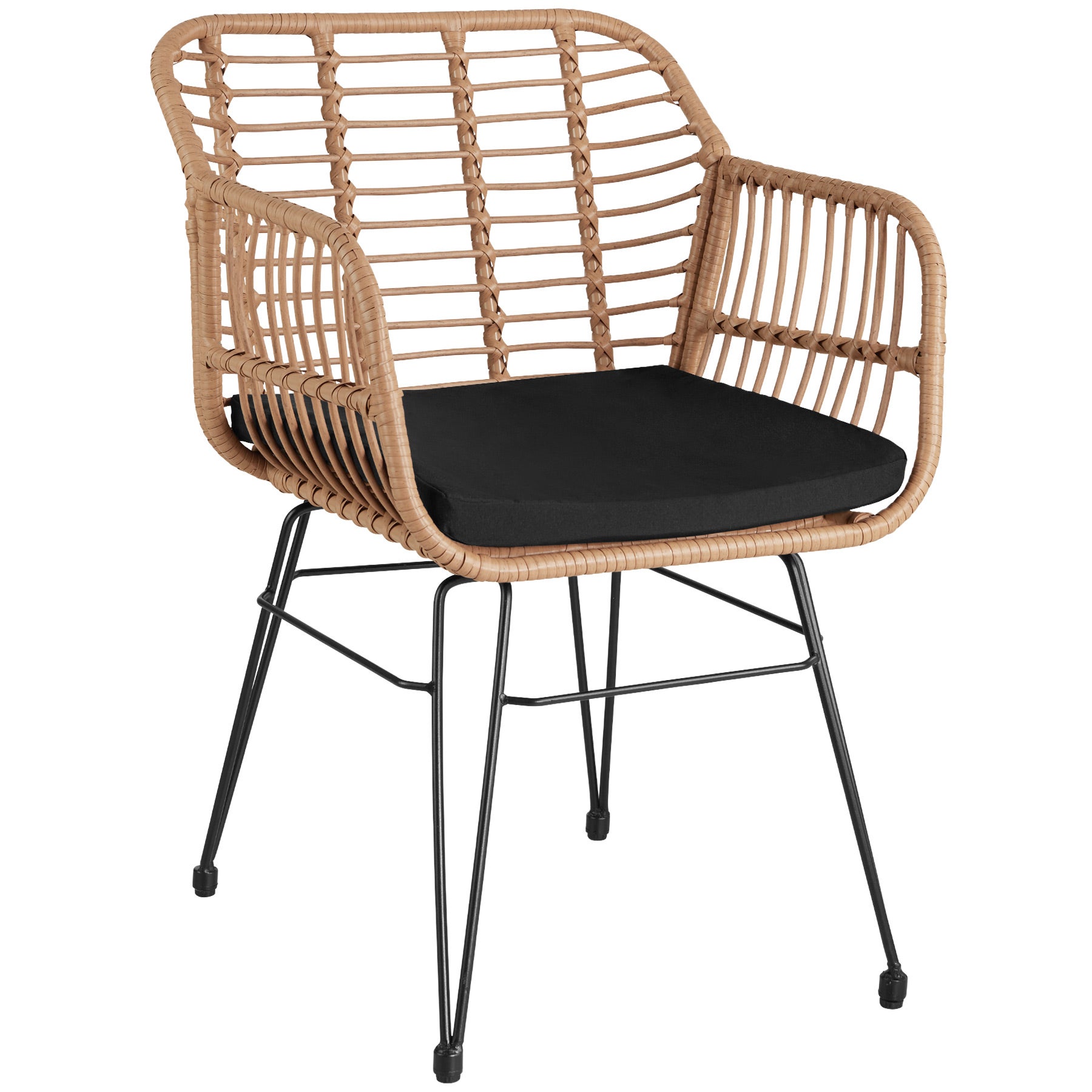 Salon de jardin en résine tressée et acier 2 places résistant aux UV TECTAKE - 2