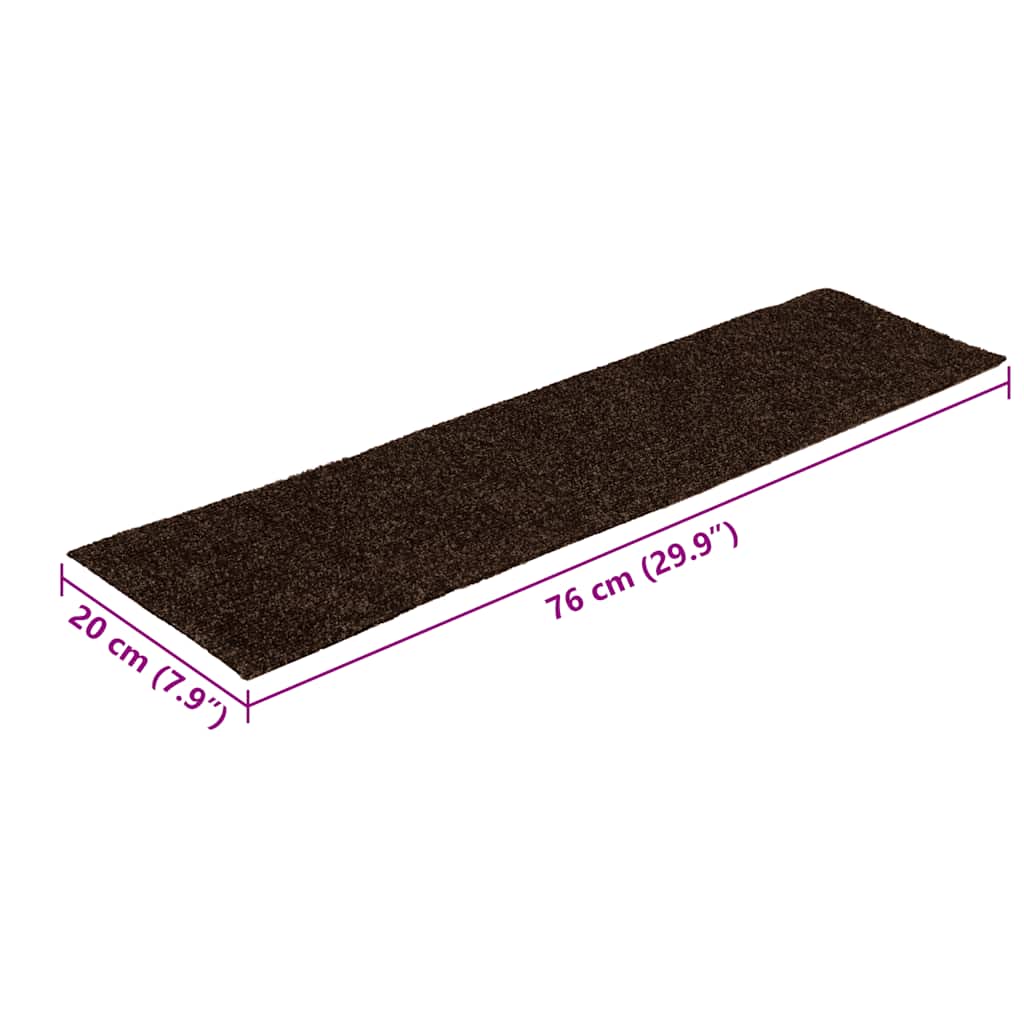 Tapis d'escalier autocollants 30 pièces 76 x 20 cm Marron Rectangulaire vidaXL - 8