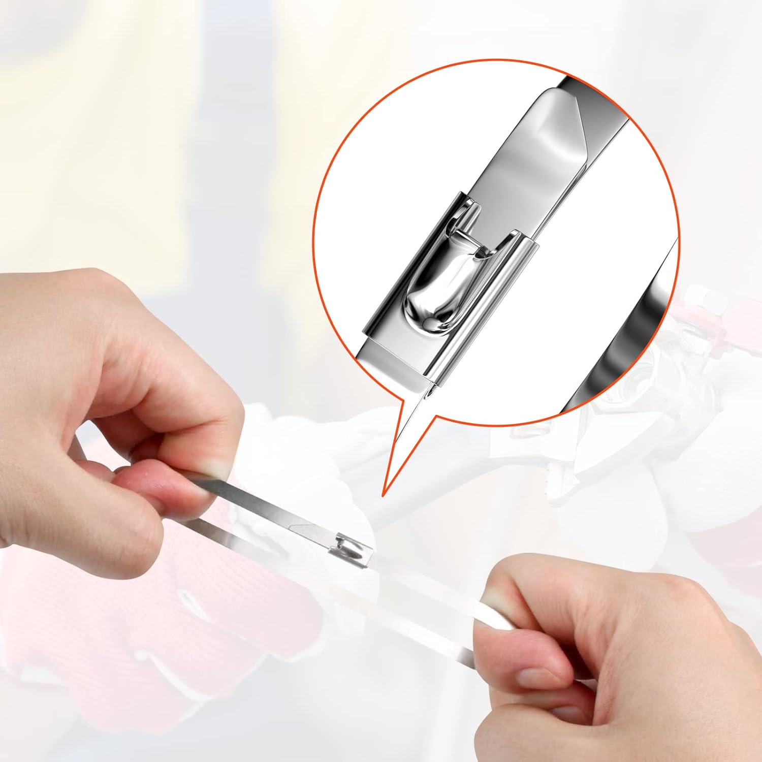 100 Colliers de Serrage en Acier Inoxydable 200 mm - Autobloquants pour Câbles, Échappement, Clôtures et Rangement - 4