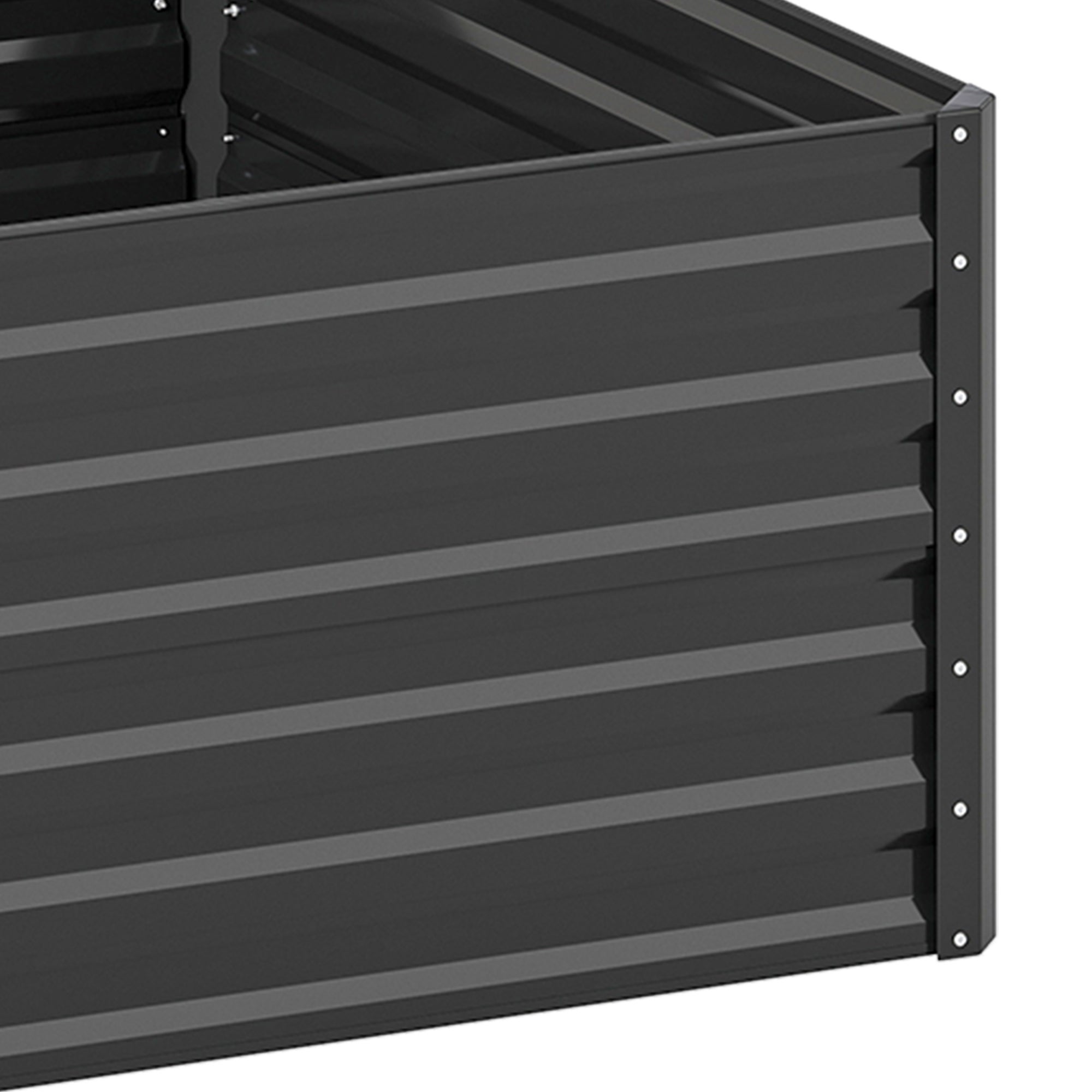 Lot de 2 Carré Potager de Jardin, 180x90x60 cm, Lit Jardinière surélevée, en Métal pour Jardin Forme carrée - 10