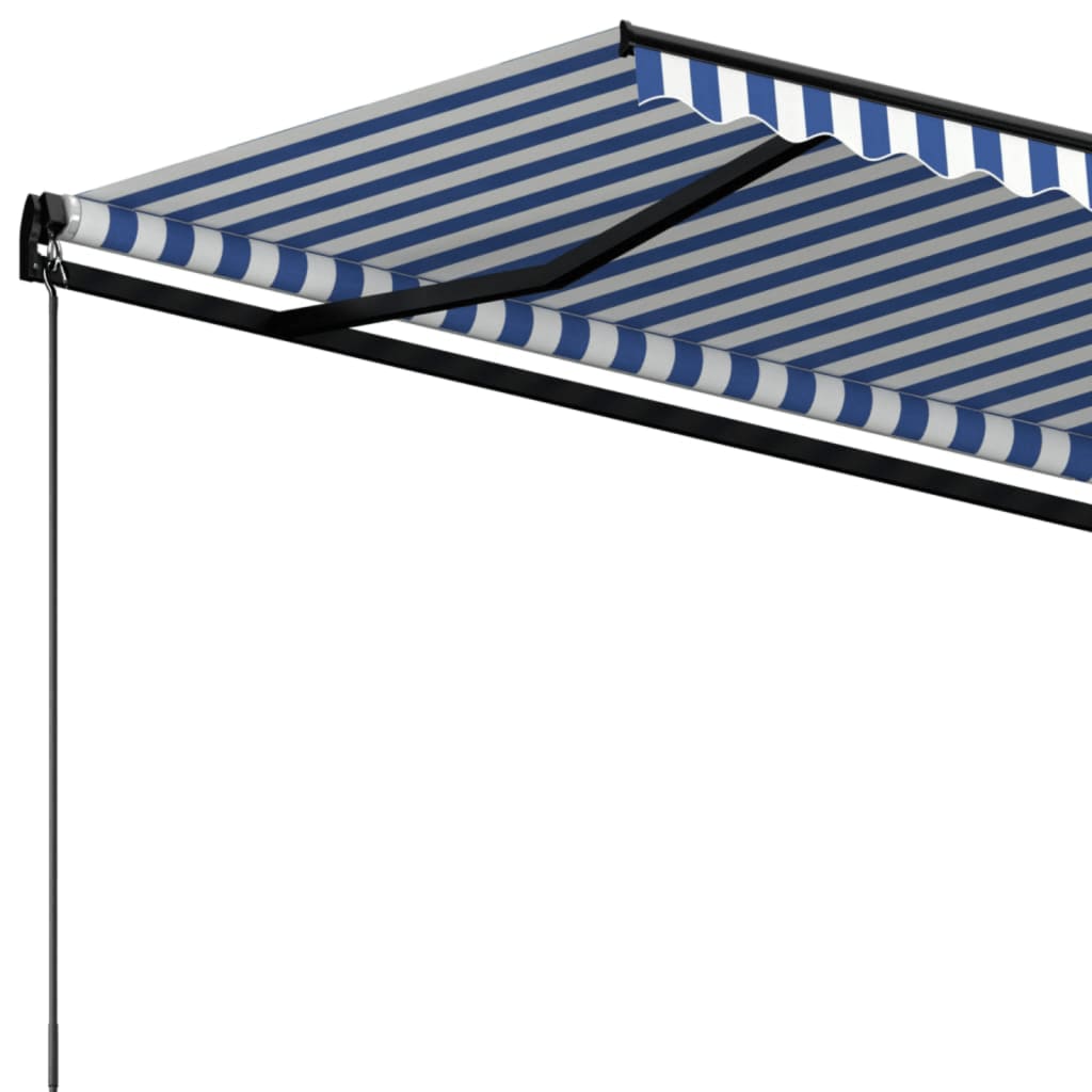 Maison Exclusive - Tenda da Sole Retrattile Manuale 500x350 cm Blu e Bianca - 5