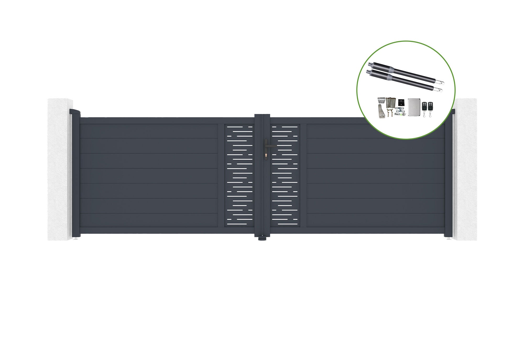 Brama skrzydłowa 4m ARLBERG H.120cm aluminiowa + napęd RANGER B150