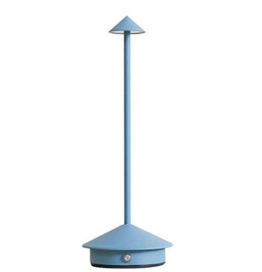 Aluminiowa lampa stołowa LED, trójkolorowy ściemniacz, włącznik dotykowy, ładowalna, idealna do sypialni i kawiarni, niebieska.