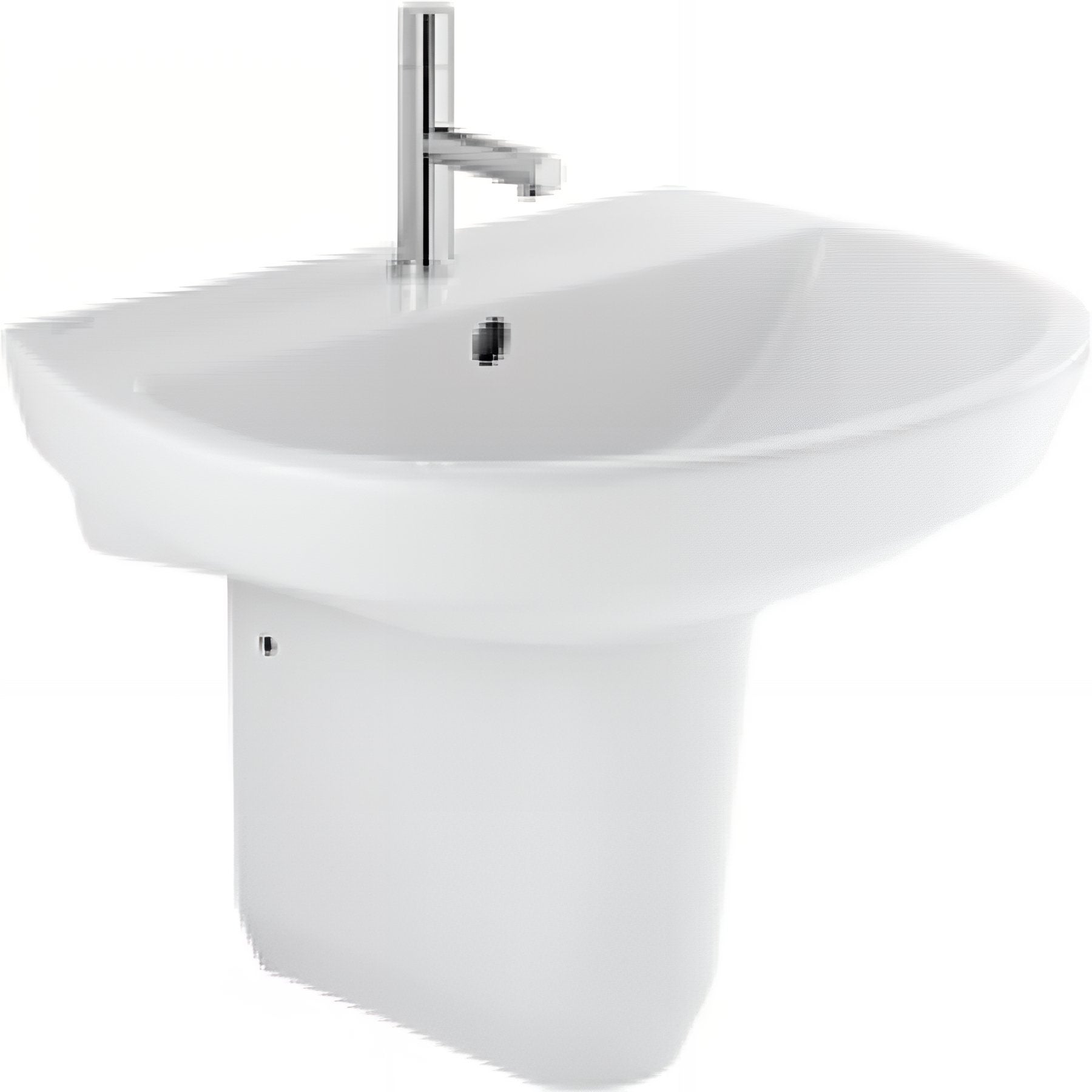Lavabo 60cm mural céramique traditionnelle SANINDUSA NF Easy blanc - 2