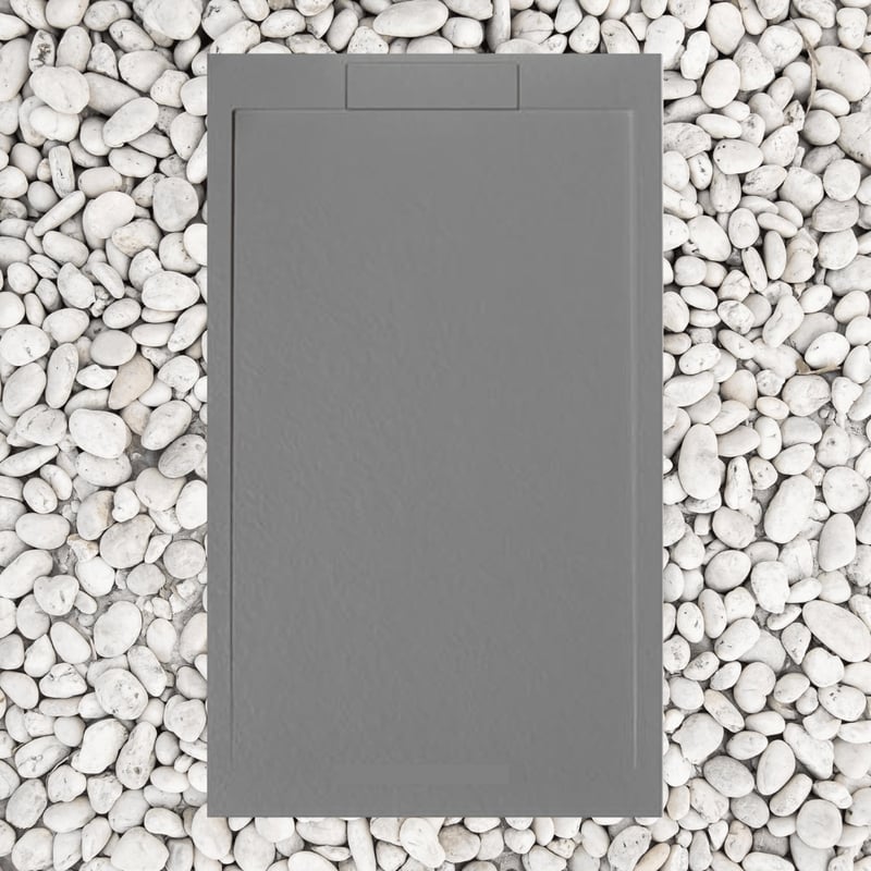 Brodzik PRYSZNICOWY 150x90 cm SZARY Vulcano Line SLIM Z żywicy i proszku marmurowego z kratką boczną Z ŻYWICY MARMUROWEJ - FRASCIO