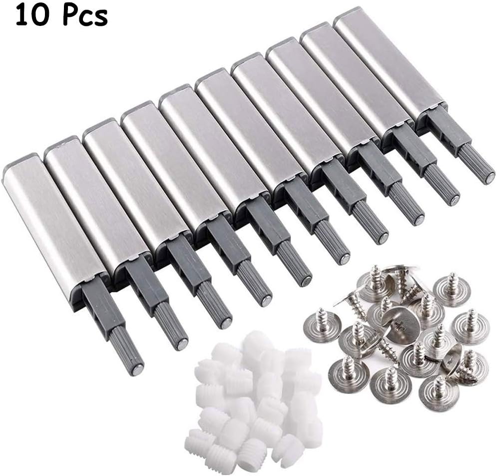 10pcs Push to Open Latches, Push to Open System Buffers for Cabinet Door Drawer Latches with Magnetic Tip for Doors, Cabinets, Drawers - 2