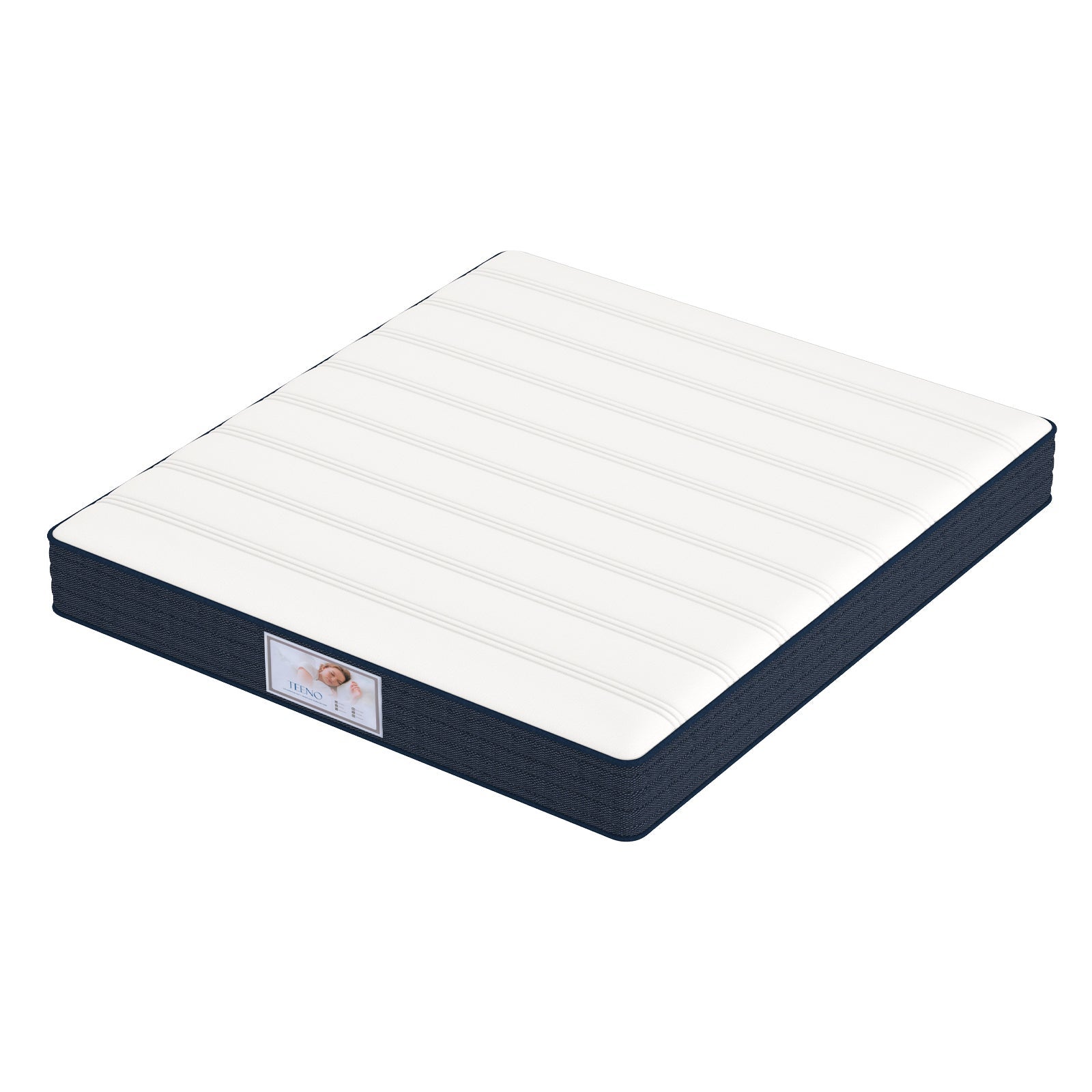 TEENO Ensemble Matelas à ressorts+ Lit Sommier Tapissier Déco 140x190cm, Epaisseur du Matelas 22cm - 7