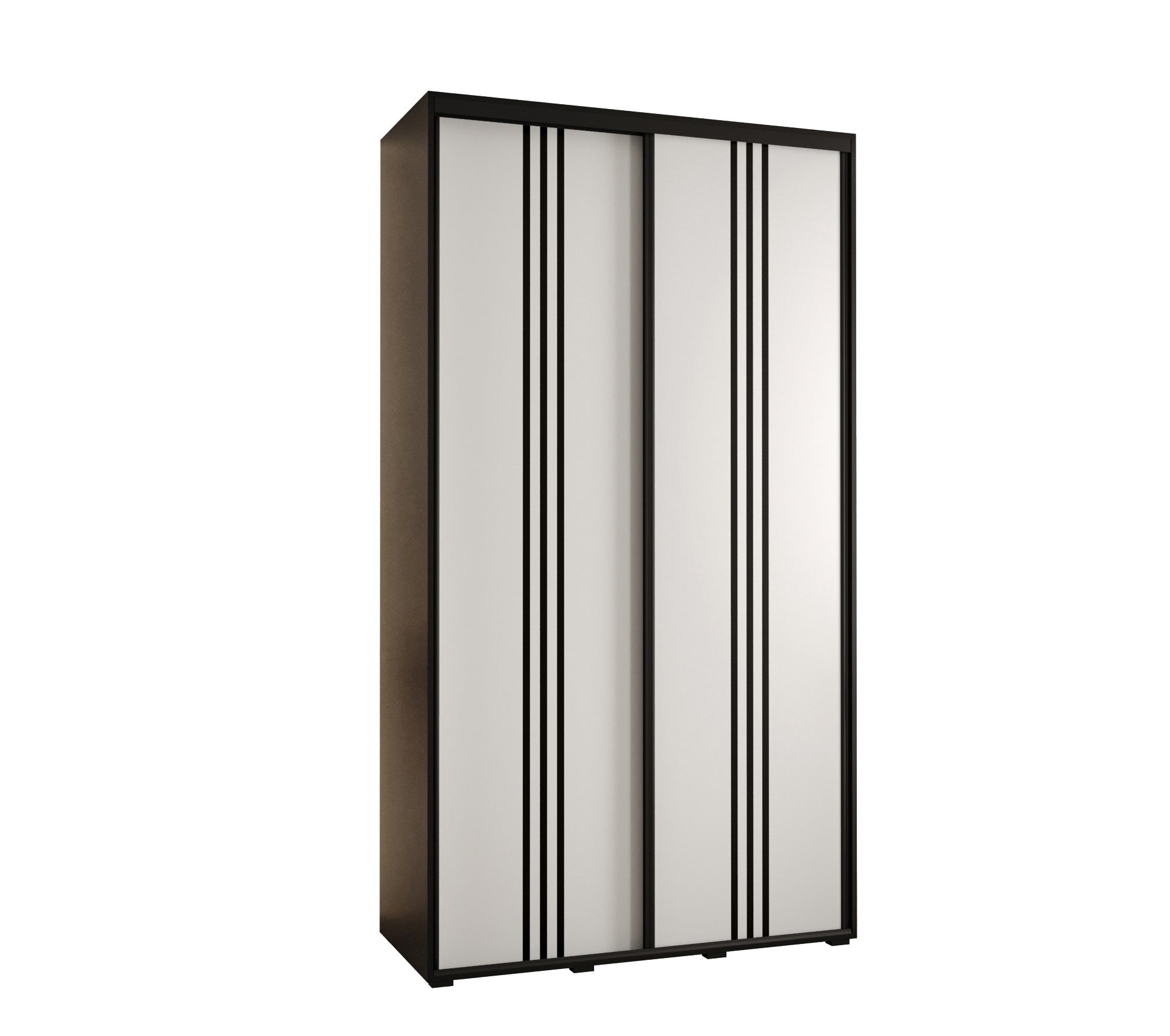 Szafa przesuwna wysoka Davos 6 140 x 45 x 235,2 cm czarny + biały + u. czarny - Abiks Meble