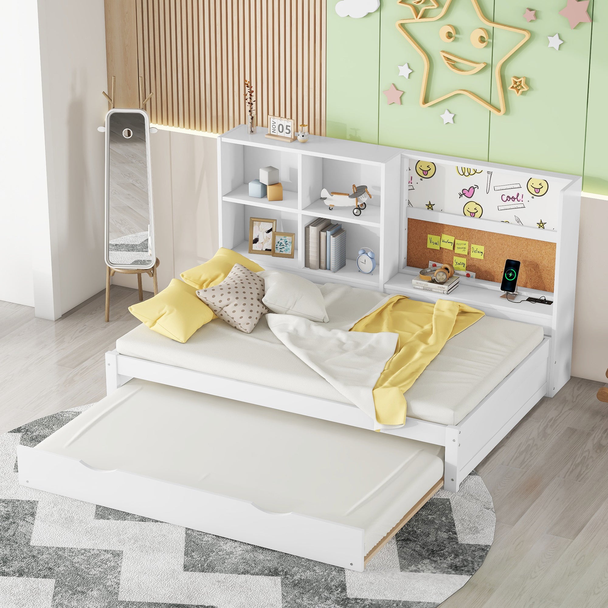 Canapé-lit 90x200cm En Lin Et MDF - Design Boutonné élégant, Facile à Assembler, Sans Matelas, Beige - 10