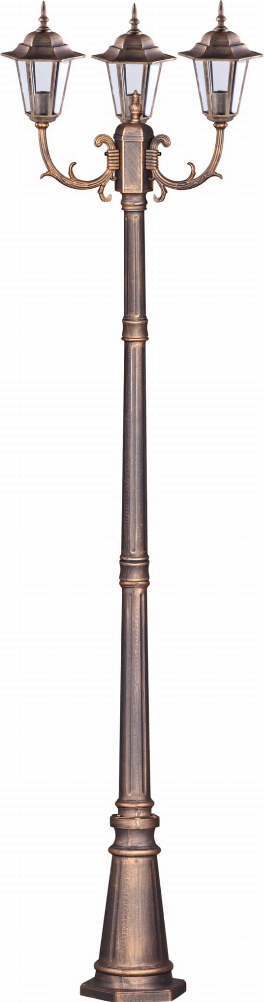 Latarnia ogrodowa Standard czarno-złota 3xE27x60W IP44 wym: 243 x 66 x 27 cm metal Kaja