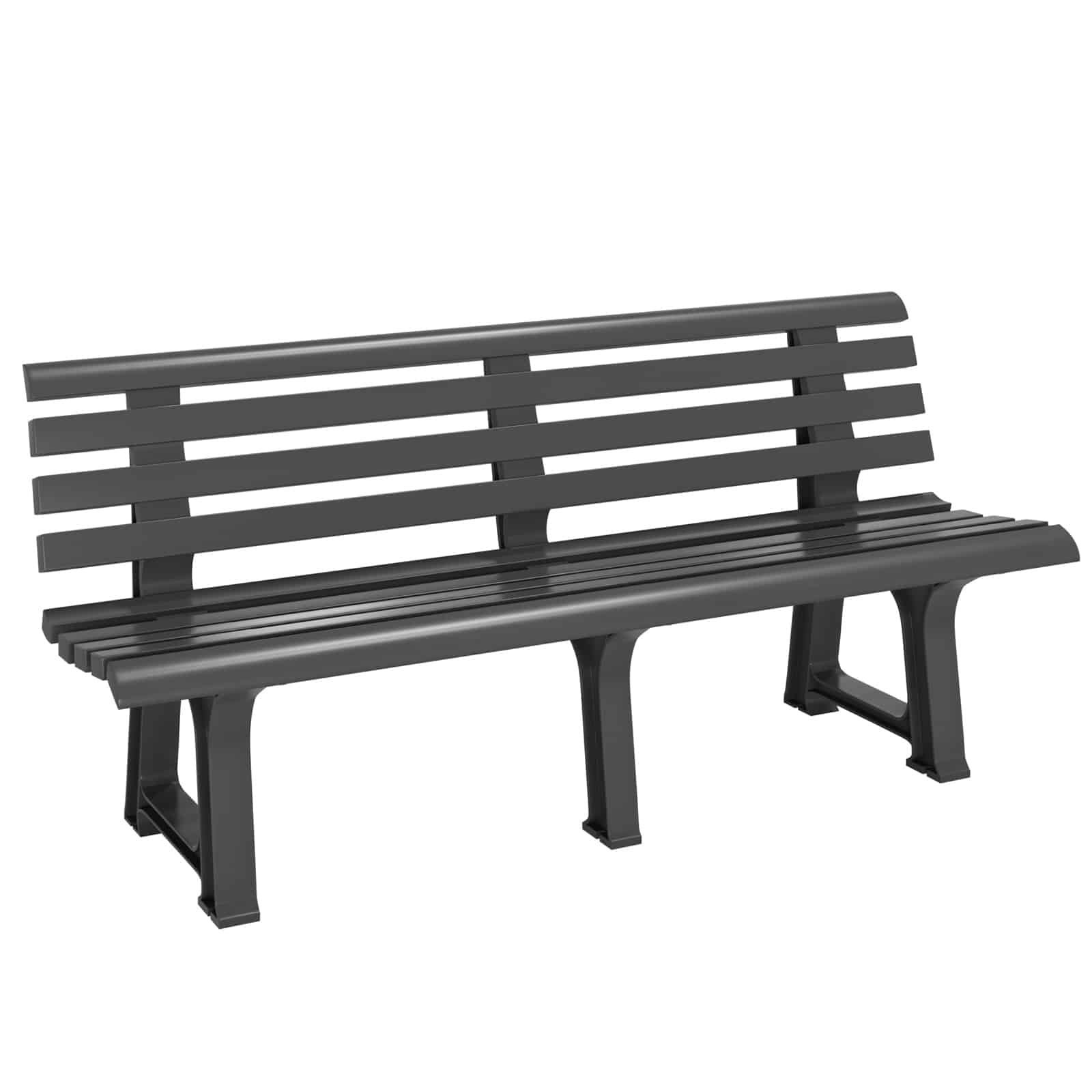 Casaria Banc de Jardin Orchidea anthracite 3 places banc d'extérieur en plastique banquette 145x49x74 cm Jardin terrasse parc - 9