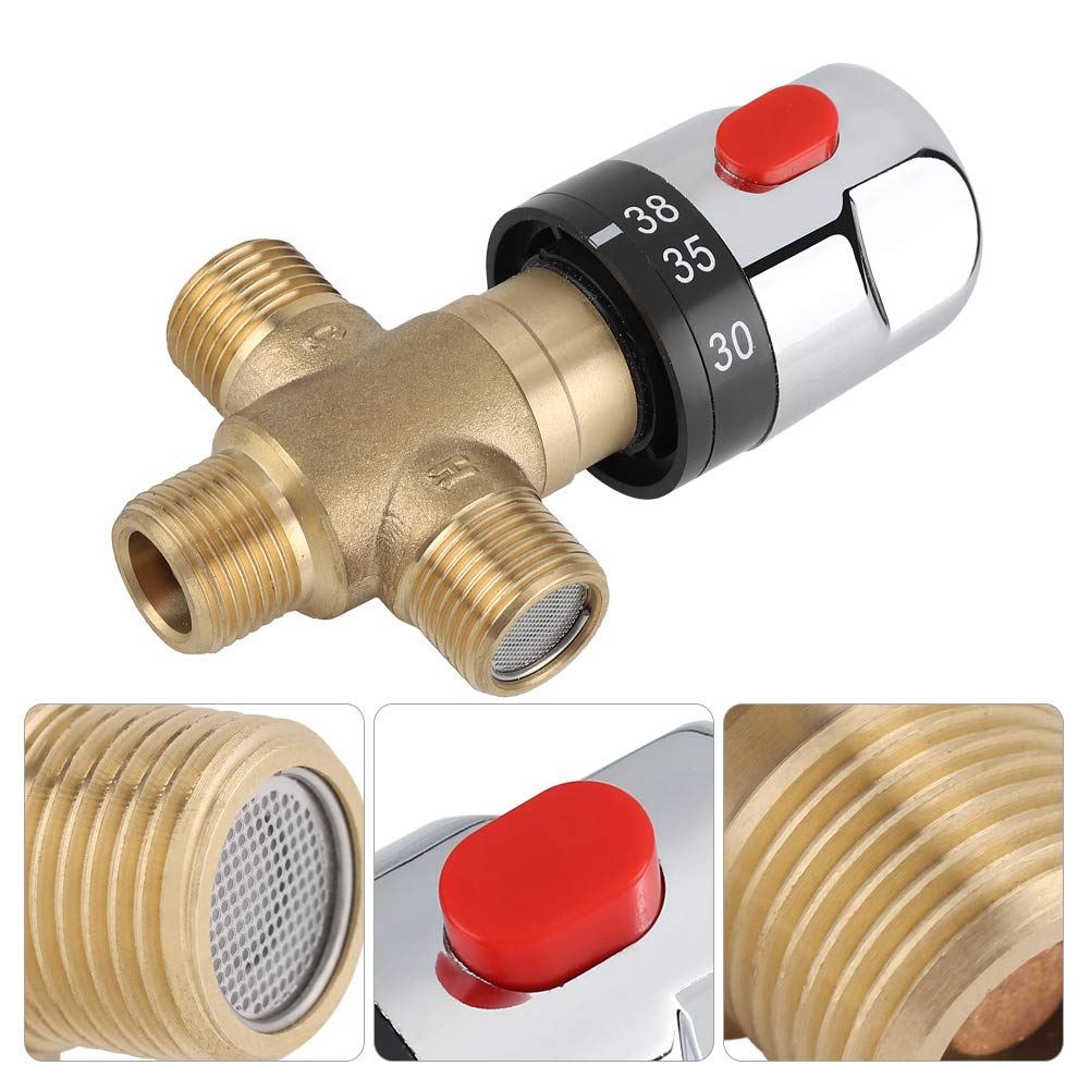 Mitigeur thermostatique,mitigeur thermostatique en laiton massif à 3 voies Robinet de réglage de la température pour système de douche - 5