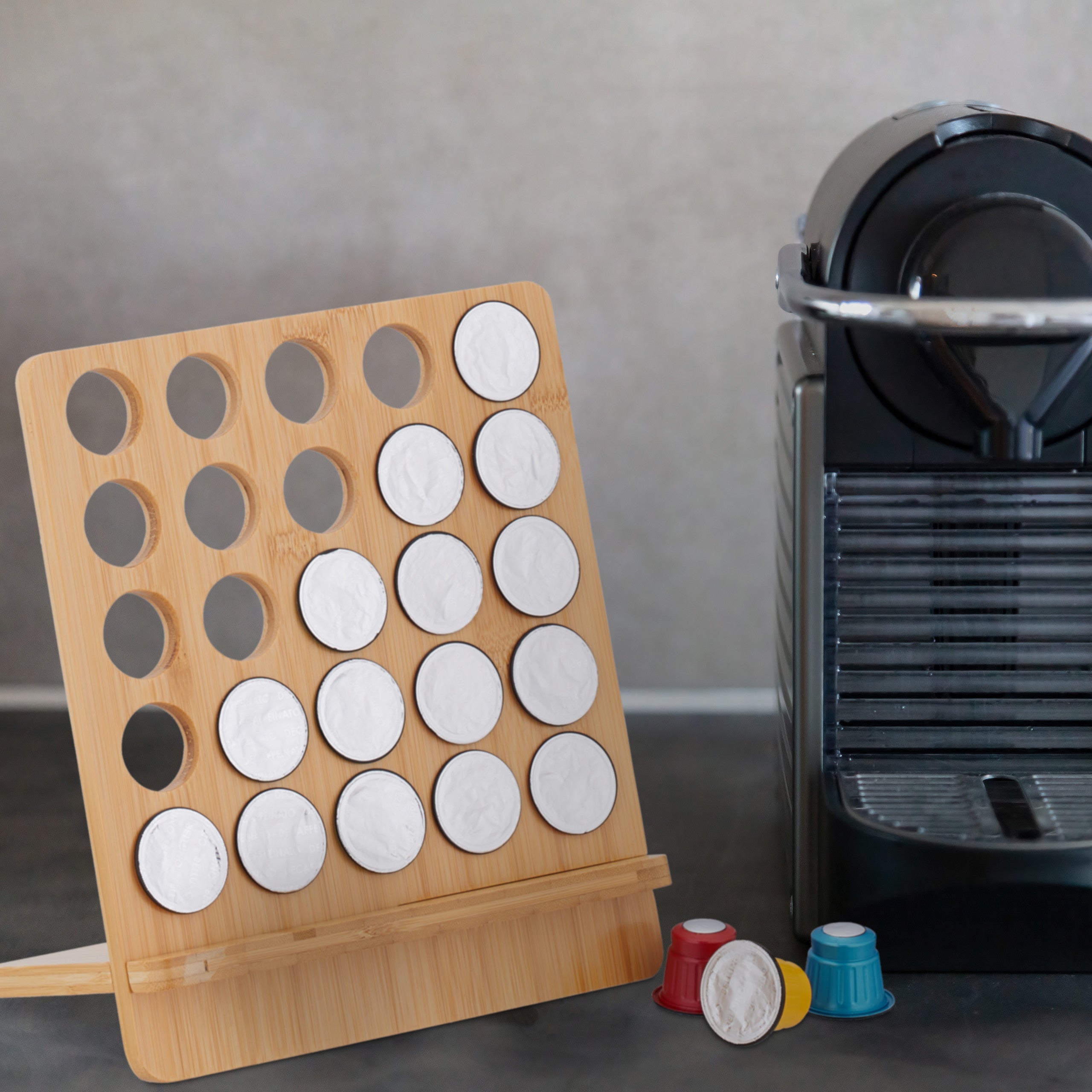 Relaxdays Dispenser Capsule Cafissimo, Stand Elegante Porta Cialde, in