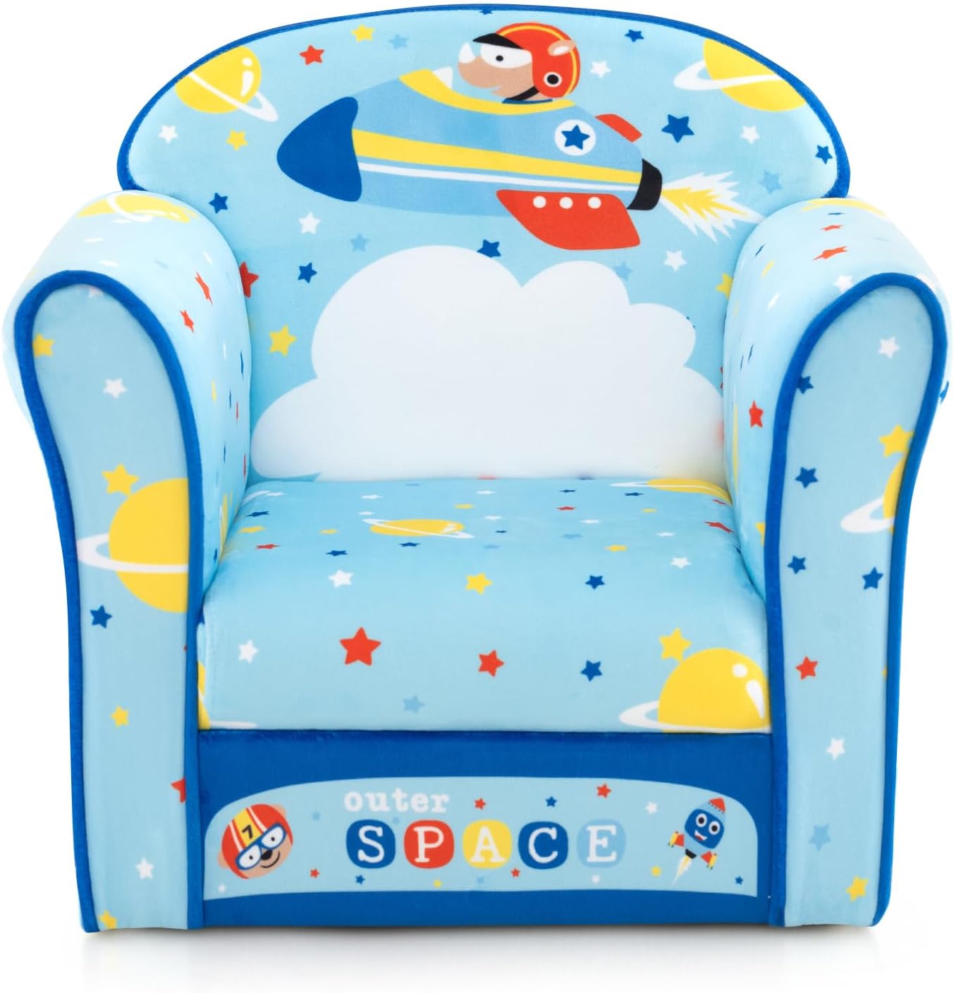 Costway sillón infantil, sofá para niño tapizado con marco de madera maciza, superficie de terciopelo suave y relleno de espuma densa, sofá ligero par