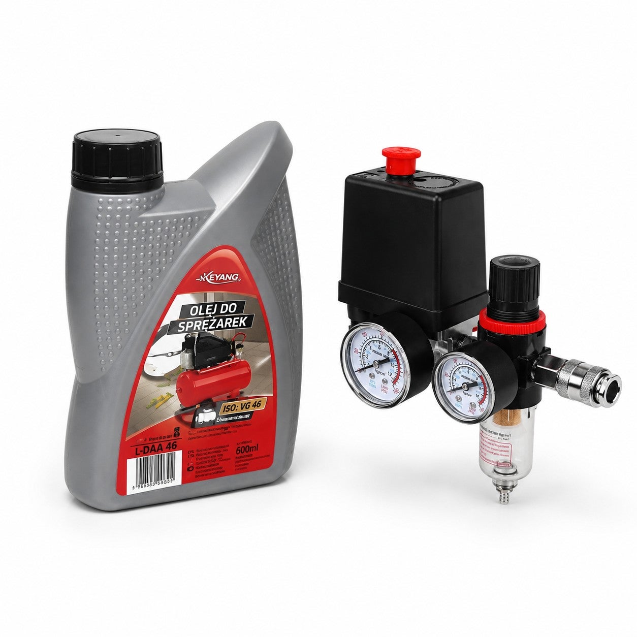 Kit intretinere compresor Kraft&Dele - Presostat 12 bar KD5852 + Ulei 1L NR853