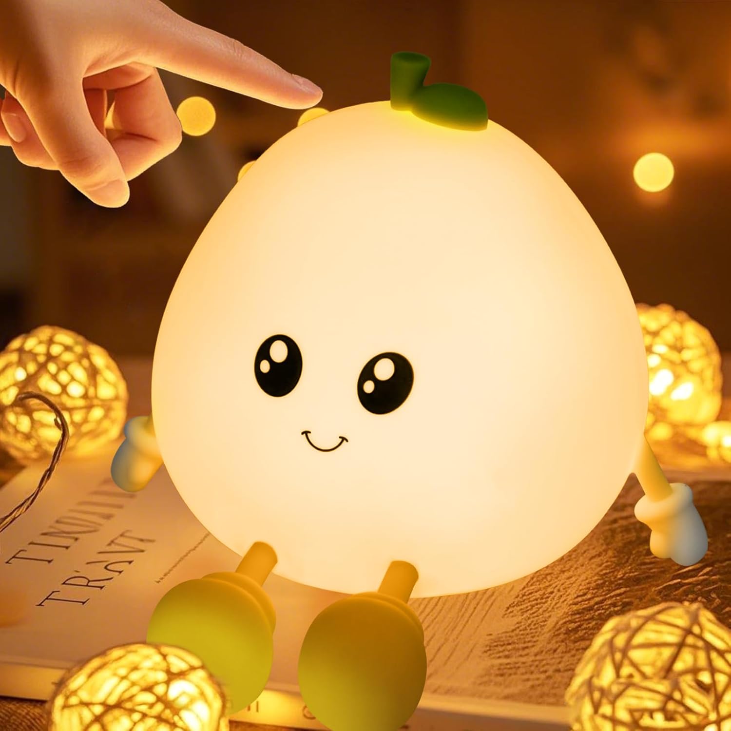 Akumulatorowa lampka nocna dla dzieci i niemowląt, lampka nocna LED z 3 regulowanymi intensywnościami, silikonowa lampka nocna z dotykiem dla dzieci