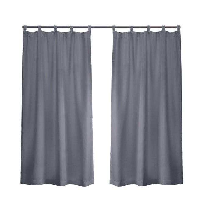 MIULEE Lot De 2 Rideaux Extérieur Imperméables 132x245 Cm - Protection Solaire Et Intimité Pour Pergola Et Balcon Gris