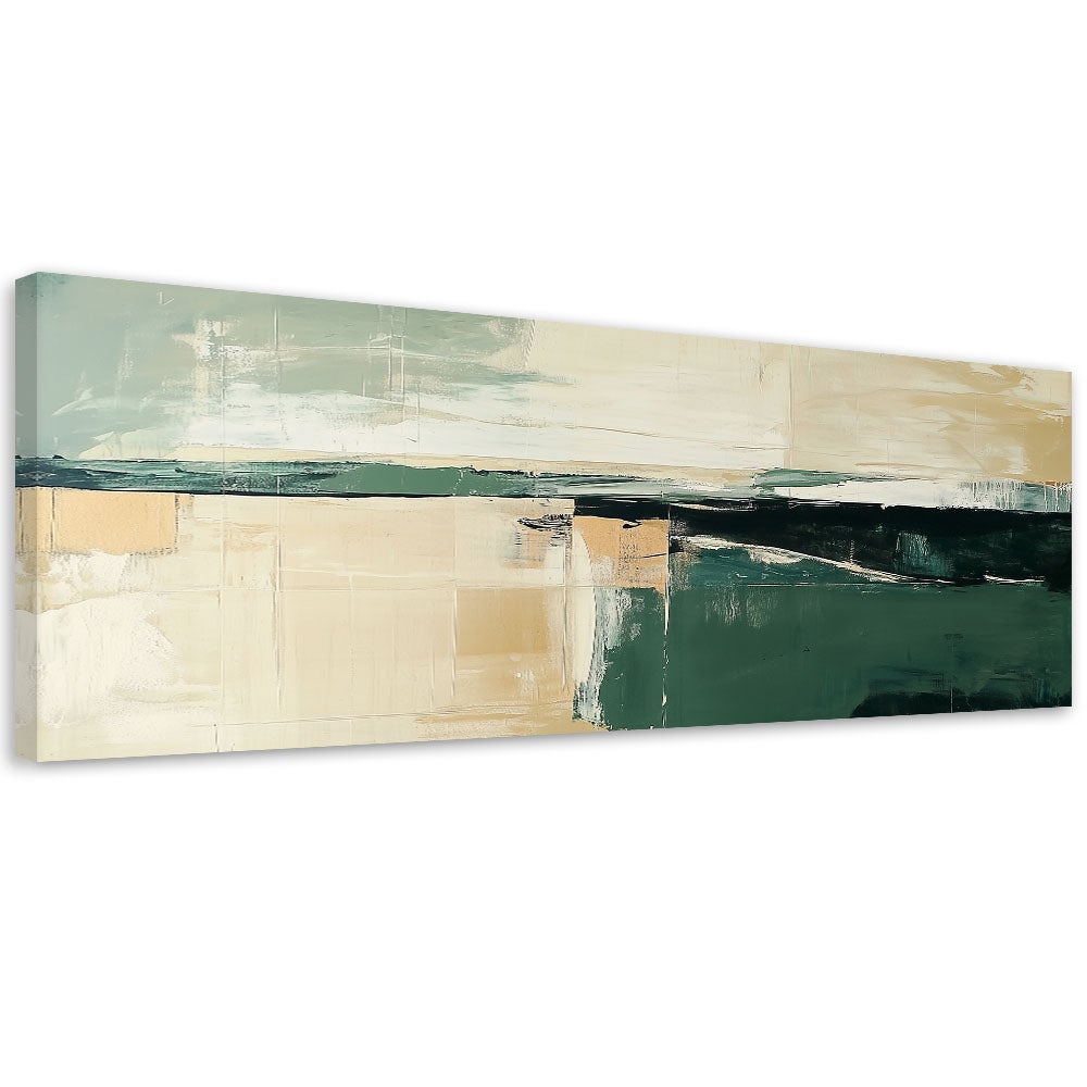 Obraz na płótnie, Abstrakcja Zielony Beżowy Złoty Loft 120x40