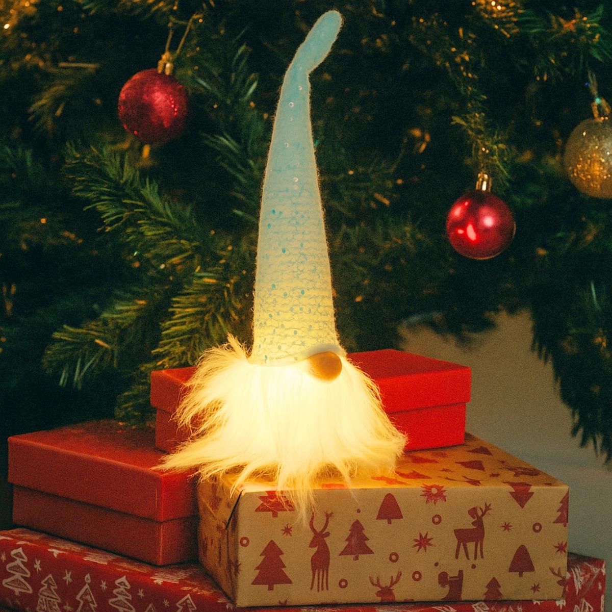 Mikołaj dekoracyjny Led 25 cm błękitny - 5