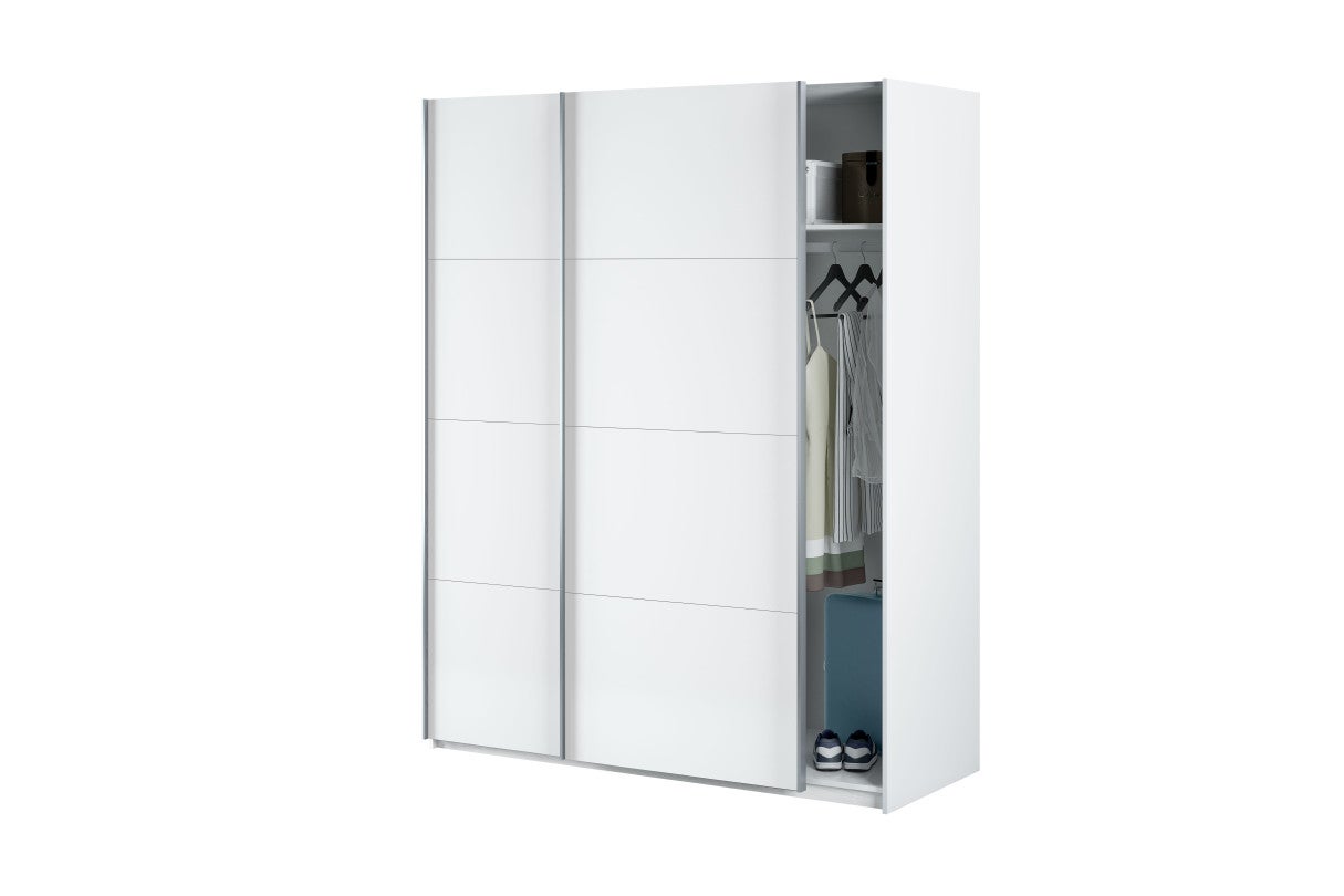 Armoire penderie FÉLIA avec portes coulissantes L150 x H200cm - Blanc - 6
