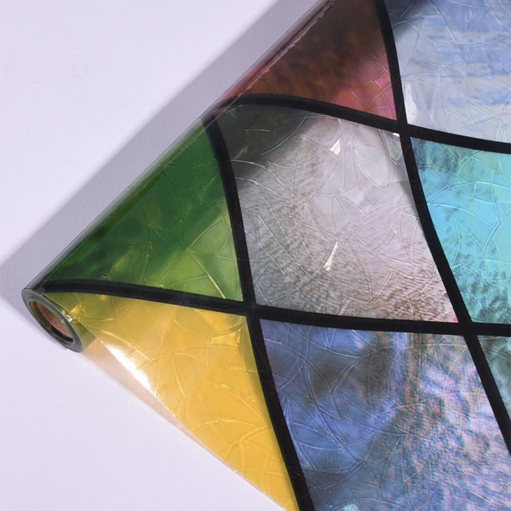 Film de confidentialité coloré pour fenêtre, film de rétention de confidentialité arc-en-ciel 3D, film de protection solaire pour fenêtre, 45 x 500 cm - 3