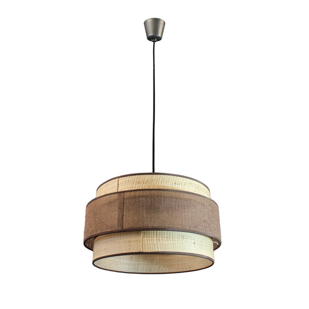 Lampa wisząca Sira z potrójnym kloszem z ciemnobrązowego i naturalnego rattanu ø40 cm