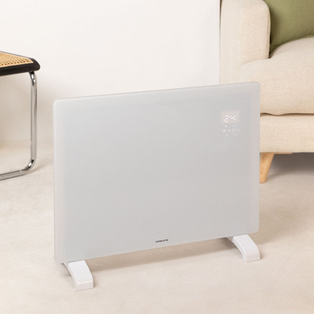 WARM CRYSTAL 1500W - Elektryczny szklany konwektor z Wi-Fi