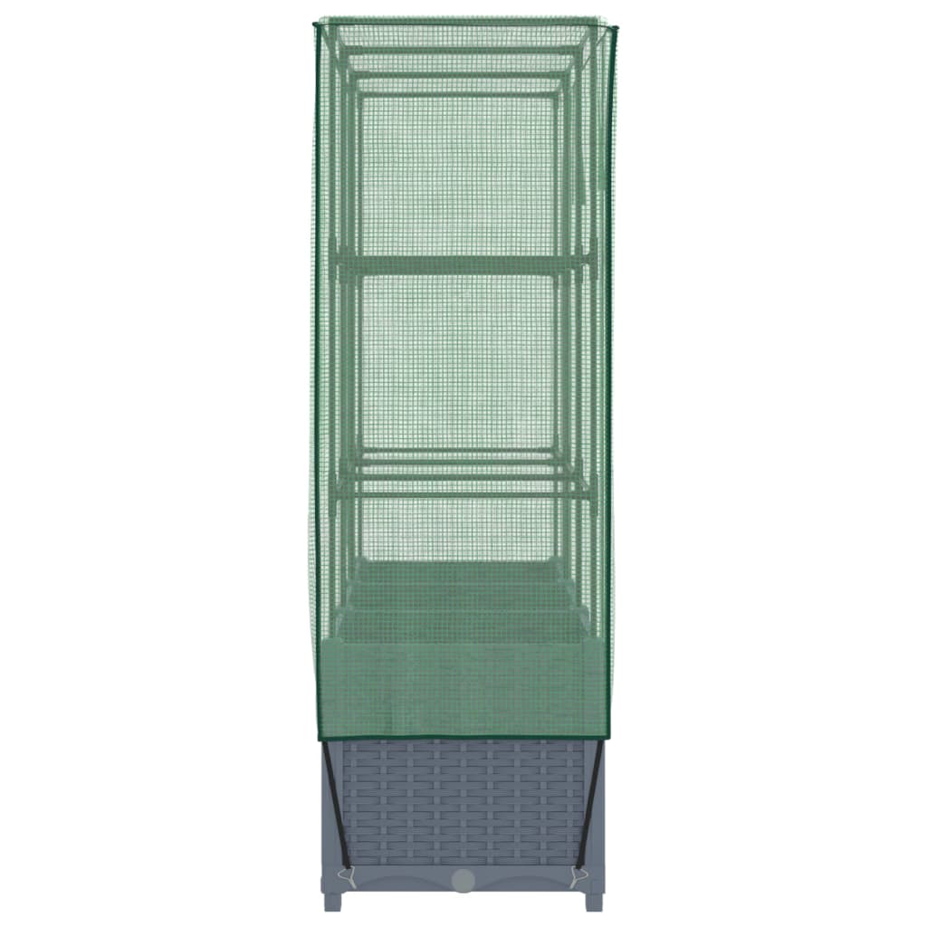 Maison Exclusive - Jardinière surélevée avec housse aspect rotin 120x40x138 cm - 5