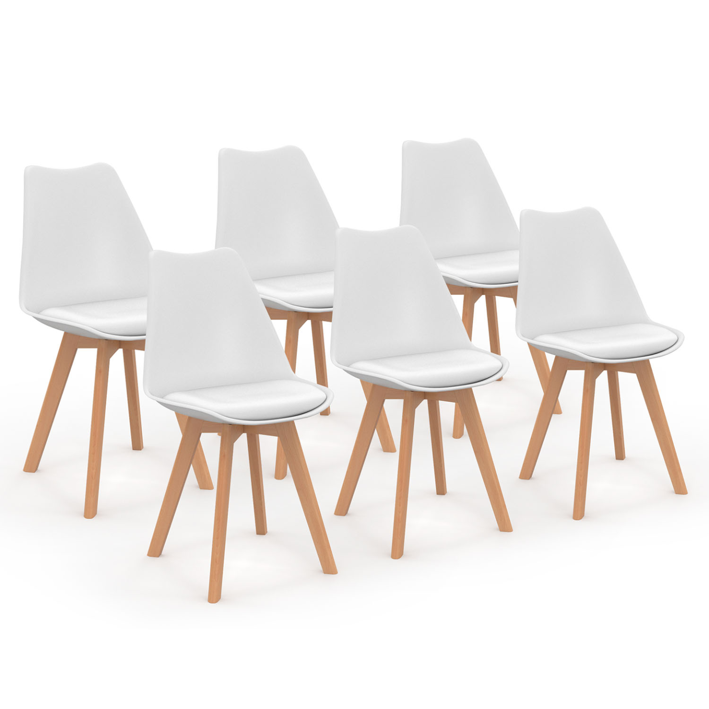 Lot de 6 chaises scandinaves SARA blanches pour salle à manger - 2