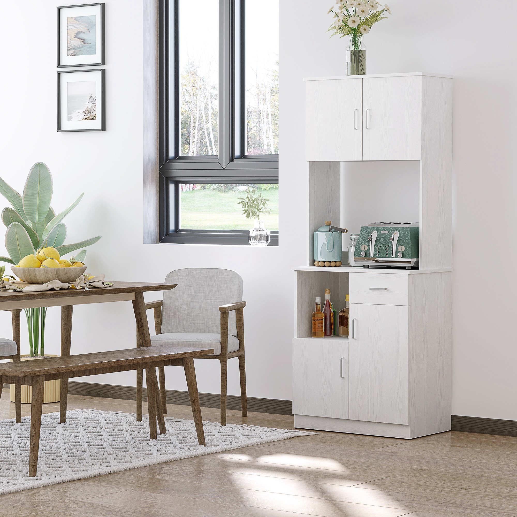 Mueble auxiliar de cocina Homcom blanco 71x41x178 cm - 2