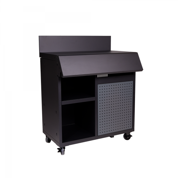 Module desserte de cuisine extérieure BURN en acier avec rangement et 4 roues – Cook’in Garden